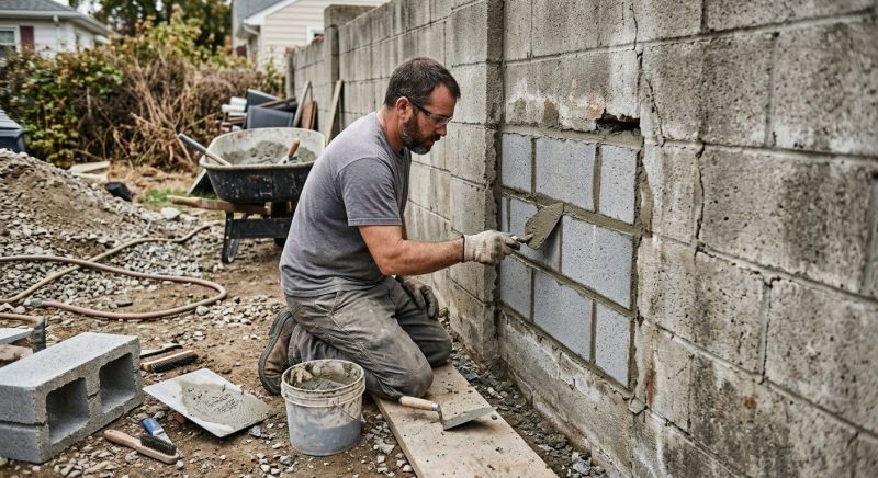 Cinder Block Wall Repair in Fort Valley, GA