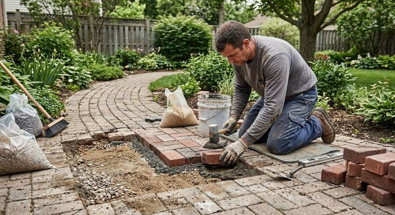 Entryway Brick Repair in Macon, GA