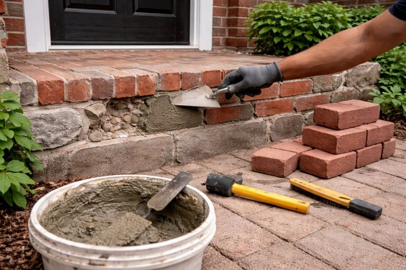 Entryway Brick Repair in Macon, GA
