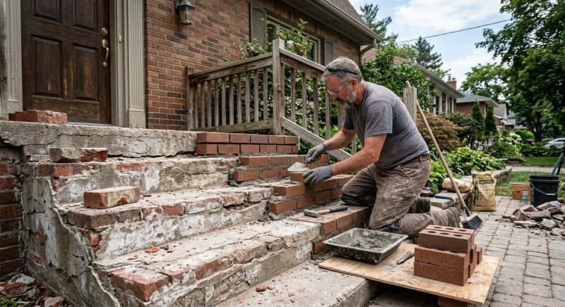 Entryway Brick Repair in Macon, GA