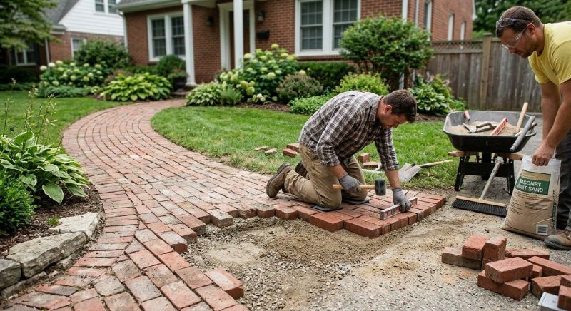 Entryway Brick Repair in Macon, GA