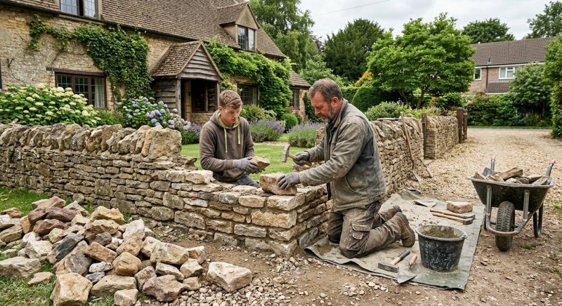 Stone Wall Repair in Monroe County, GA